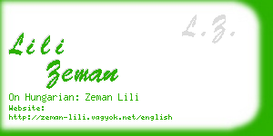 lili zeman business card